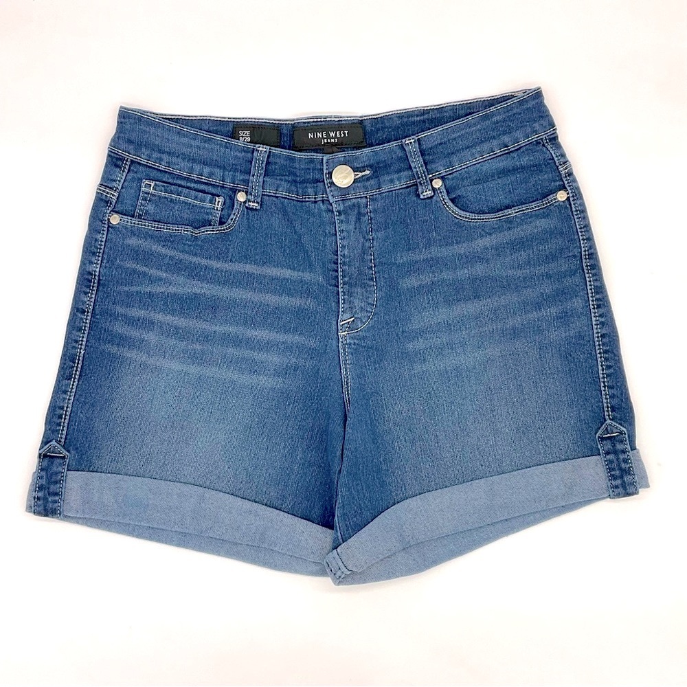 Nine West Denim Cuffed Shorts, Size 8